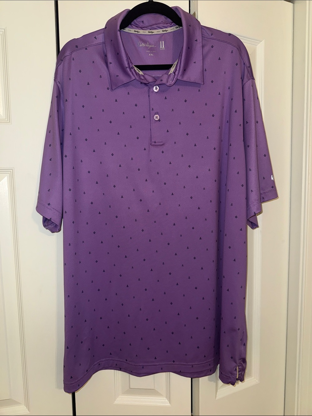 Walter Hagen Purple Polo with Micro Print